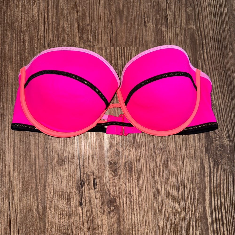 Victoria's Secret Pink and Black Bikini Top